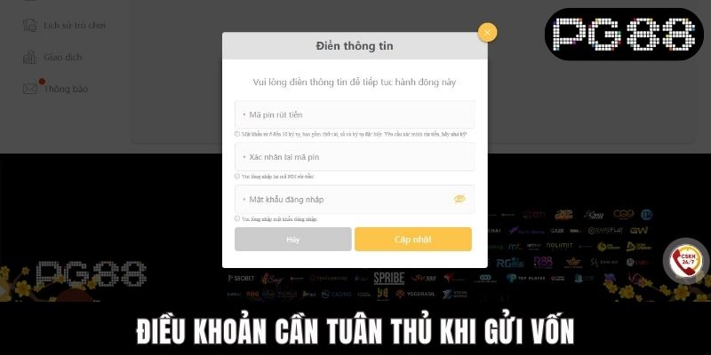 Điều khoản cần tuân thủ khi gửi vốn