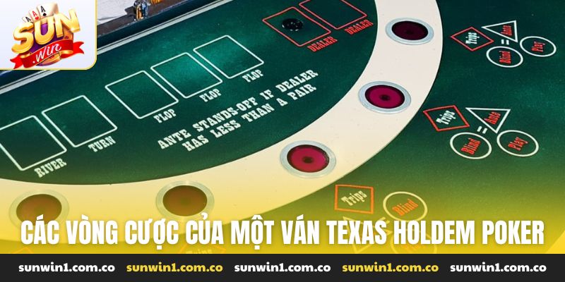 Các vòng cược cơ bản của một ván Texas Holdem Poker