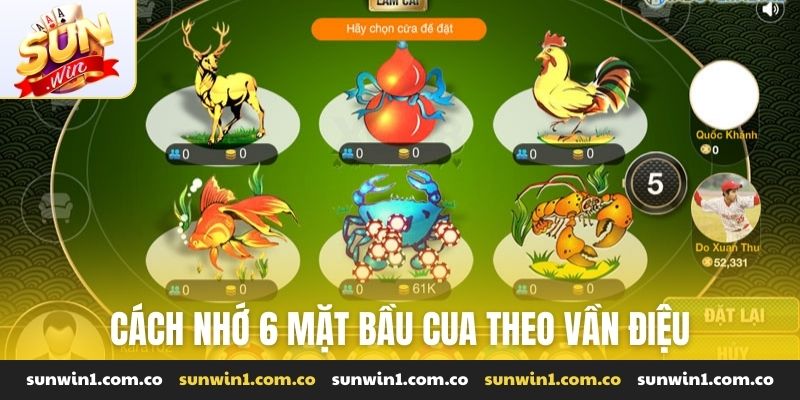 Cách nhớ 6 mặt bầu cua theo vần điệu
